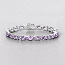Load image into Gallery viewer, 14.40 Carat Genuine Amethyst .925 Sterling Silver Bracelet
