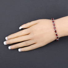 Load image into Gallery viewer, 15.30 Carat Genuine Garnet .925 Sterling Silver Bracelet
