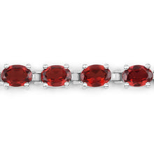 Load image into Gallery viewer, 15.30 Carat Genuine Garnet .925 Sterling Silver Bracelet
