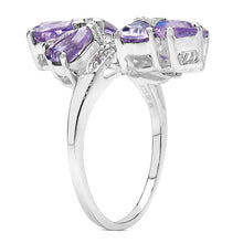 Load image into Gallery viewer, 3.08 Carat Genuine Amethyst &amp; White Topaz .925 Sterling Silver Ring
