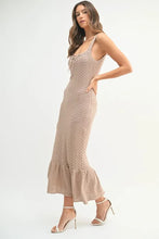 将图片加载到图库查看器，Ruffled Hem Sleeveless Crochet Knit Midi Dress For Women – Crochet Knit Dress, Ruffled Hem Dress, Sleeveless Midi Dress, Summer Dress, Elegant Knit Dress
