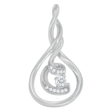Load image into Gallery viewer, Espira 10K White Gold 1/8 cttw Round Cut Diamond Layered Spiral Pendant Necklace (I-J, I1-I2)
