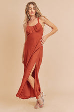 Load image into Gallery viewer, Ruched Side Slit Cutout Back Maxi Cami Dress For Women–Sexy, Elegant, Alluring &amp; Perfect for Formal Occasions
