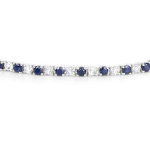 Load image into Gallery viewer, 6.87 ct. t.w. Blue Sapphire and White Topaz Bracelet in Sterling Silver
