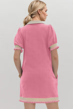 Load image into Gallery viewer, Trendy Contrast Short Sleeve Mini Dress Soft &amp; Comfortable Casual Dress for Women
