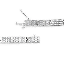Load image into Gallery viewer, 1.16 Carat Genuine White Diamond 14K White Gold Plated .925 Sterling Silver Bracelet
