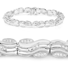 Load image into Gallery viewer, 0.84 Carat Genuine White Diamond .925 Sterling Silver Bracelet
