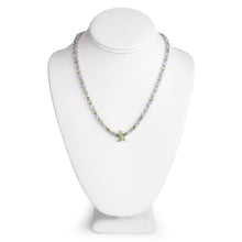 将图片加载到图库查看器，29.48 Carat Genuine Blue Topaz and Peridot .925 Sterling Silver Necklace
