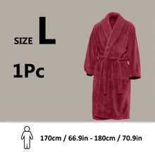 Load image into Gallery viewer, Unisex Extra Warm Coral Fleece Bathrobe Mens and Women Adult Robes for Your Bathroom Bath Towel Bedroom Shawl Collar Robes, Valentines gift for lovers
