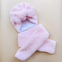 Load image into Gallery viewer, Baby Cotton Hat  Autumn Winter Children Scarf Hat Sets  Bowknot Ear Baby Girl Boy Warm Beanies Cap Neck Warmer Scarf Fleece Balaclava Hood Ski Mask Cold Weather Face Mask Neck Warmer Winter Nose Warmer
