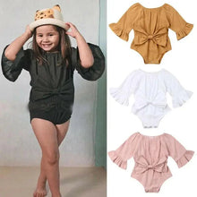 Load image into Gallery viewer, Baby Girl Ruffled Solid Color Sleeveless Backless Romper Jumpsuit Comfy Outfit Excellent Gift For Your Baby Girl
