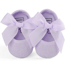 将图片加载到图库查看器，Baby Girls Princess Bowknot Soft Sole Cloth Crib Shoes Sneaker
