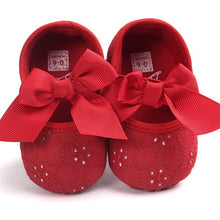 将图片加载到图库查看器，Baby Girls Princess Bowknot Soft Sole Cloth Crib Shoes Sneaker
