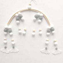 将图片加载到图库查看器，Baby Nordic Wooden Beads Wind Chimes with Wool Balls Nursery Mobile Crib Bed Bell Baby Bedroom Ceiling Wooden Beads Wind Chime Hanging Newborn Baby Bed Hanging Wind-bell Crib Tent Kids Room Decorations Ornaments
