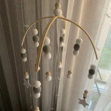 将图片加载到图库查看器，Baby Nordic Wooden Beads Wind Chimes with Wool Balls Nursery Mobile Crib Bed Bell Baby Bedroom Ceiling Wooden Beads Wind Chime Hanging Newborn Baby Bed Hanging Wind-bell Crib Tent Kids Room Decorations Ornaments
