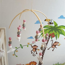 将图片加载到图库查看器，Baby Nordic Wooden Beads Wind Chimes with Wool Balls Nursery Mobile Crib Bed Bell Baby Bedroom Ceiling Wooden Beads Wind Chime Hanging Newborn Baby Bed Hanging Wind-bell Crib Tent Kids Room Decorations Ornaments
