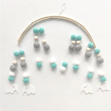 将图片加载到图库查看器，Baby Nordic Wooden Beads Wind Chimes with Wool Balls Nursery Mobile Crib Bed Bell Baby Bedroom Ceiling Wooden Beads Wind Chime Hanging Newborn Baby Bed Hanging Wind-bell Crib Tent Kids Room Decorations Ornaments
