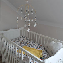 将图片加载到图库查看器，Baby Nordic Wooden Beads Wind Chimes with Wool Balls Nursery Mobile Crib Bed Bell Baby Bedroom Ceiling Wooden Beads Wind Chime Hanging Newborn Baby Bed Hanging Wind-bell Crib Tent Kids Room Decorations Ornaments
