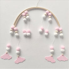 将图片加载到图库查看器，Baby Nordic Wooden Beads Wind Chimes with Wool Balls Nursery Mobile Crib Bed Bell Baby Bedroom Ceiling Wooden Beads Wind Chime Hanging Newborn Baby Bed Hanging Wind-bell Crib Tent Kids Room Decorations Ornaments
