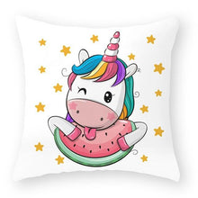 Load image into Gallery viewer, Baby Shower Unicorn Pillow Case Decorative Cute Pillowcase Pillow Protector Cushion Girl Unicorn Flowers Rose Pillow Case Sofa Bed Pillow Cover Prefect Gifts For Kids Party 45x45CM
