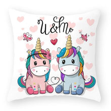 Load image into Gallery viewer, Baby Shower Unicorn Pillow Case Decorative Cute Pillowcase Pillow Protector Cushion Girl Unicorn Flowers Rose Pillow Case Sofa Bed Pillow Cover Prefect Gifts For Kids Party 45x45CM
