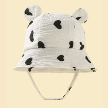 Load image into Gallery viewer, Baby Summer Beach Adjustable Bucket Cute Cotton Hat with Ears
