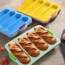 Load image into Gallery viewer, Baking Mold Food Grade 4 Grids Baguettes Silicone Mould Tray Anti-scalding Non-stick Bread Cake Molds Kitchen Tool Accessories Mold For Bread Baking  Loaves Bake Mold Loaf Muffin Pan Kitchen Baking Tools
