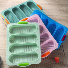 Load image into Gallery viewer, Baking Mold Food Grade 4 Grids Baguettes Silicone Mould Tray Anti-scalding Non-stick Bread Cake Molds Kitchen Tool Accessories Mold For Bread Baking  Loaves Bake Mold Loaf Muffin Pan Kitchen Baking Tools
