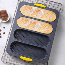 Load image into Gallery viewer, Baking Mold Food Grade 4 Grids Baguettes Silicone Mould Tray Anti-scalding Non-stick Bread Cake Molds Kitchen Tool Accessories Mold For Bread Baking  Loaves Bake Mold Loaf Muffin Pan Kitchen Baking Tools
