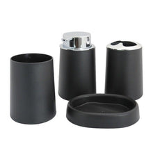 将图片加载到图库查看器，Bamboo Bathroom Accessories Set Plastic Bathroom Kit Soap Dispenser Toothbrush Cup Soap Dish Toilet Brush Holder Trash Can Bathroom Accessories Toothbrush Holder Toothbrush Cup Soap Dispenser Soap Dish Toilet Brush Holder Trash Can For Home Apartment
