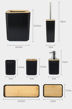 将图片加载到图库查看器，Bamboo Bathroom Accessories Set Plastic Bathroom Kit Soap Dispenser Toothbrush Cup Soap Dish Toilet Brush Holder Trash Can Bathroom Accessories Toothbrush Holder Toothbrush Cup Soap Dispenser Soap Dish Toilet Brush Holder Trash Can For Home Apartment
