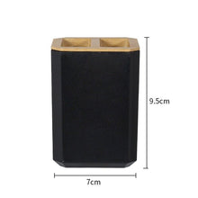 将图片加载到图库查看器，Bamboo Bathroom Accessories Set Plastic Bathroom Kit Soap Dispenser Toothbrush Cup Soap Dish Toilet Brush Holder Trash Can Bathroom Accessories Toothbrush Holder Toothbrush Cup Soap Dispenser Soap Dish Toilet Brush Holder Trash Can For Home Apartment
