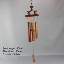 将图片加载到图库查看器，Bamboo Wind Chimes Pendant Balcony Outdoor Yard Garden Home Handmade Craft Wind Chimes With Rotating Hook Outdoor Decor Wind Chimes for Garden Patio Yard Home Antique Tubes Bell Handmade Wind Chime Wall Hanging Crafts Gift
