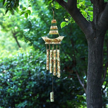 将图片加载到图库查看器，Bamboo Wind Chimes Pendant Balcony Outdoor Yard Garden Home Handmade Craft Wind Chimes With Rotating Hook Outdoor Decor Wind Chimes for Garden Patio Yard Home Antique Tubes Bell Handmade Wind Chime Wall Hanging Crafts Gift
