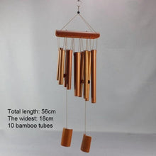 将图片加载到图库查看器，Bamboo Wind Chimes Pendant Balcony Outdoor Yard Garden Home Handmade Craft Wind Chimes With Rotating Hook Outdoor Decor Wind Chimes for Garden Patio Yard Home Antique Tubes Bell Handmade Wind Chime Wall Hanging Crafts Gift
