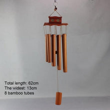 将图片加载到图库查看器，Bamboo Wind Chimes Pendant Balcony Outdoor Yard Garden Home Handmade Craft Wind Chimes With Rotating Hook Outdoor Decor Wind Chimes for Garden Patio Yard Home Antique Tubes Bell Handmade Wind Chime Wall Hanging Crafts Gift
