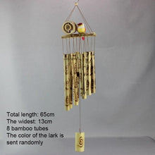 将图片加载到图库查看器，Bamboo Wind Chimes Pendant Balcony Outdoor Yard Garden Home Handmade Craft Wind Chimes With Rotating Hook Outdoor Decor Wind Chimes for Garden Patio Yard Home Antique Tubes Bell Handmade Wind Chime Wall Hanging Crafts Gift
