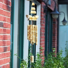 将图片加载到图库查看器，Bamboo Wind Chimes Pendant Balcony Outdoor Yard Garden Home Handmade Craft Wind Chimes With Rotating Hook Outdoor Decor Wind Chimes for Garden Patio Yard Home Antique Tubes Bell Handmade Wind Chime Wall Hanging Crafts Gift
