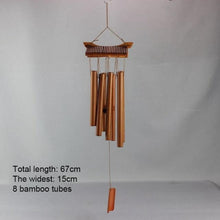 将图片加载到图库查看器，Bamboo Wind Chimes Pendant Balcony Outdoor Yard Garden Home Handmade Craft Wind Chimes With Rotating Hook Outdoor Decor Wind Chimes for Garden Patio Yard Home Antique Tubes Bell Handmade Wind Chime Wall Hanging Crafts Gift
