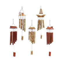 将图片加载到图库查看器，Bamboo Wind Chimes Pendant Balcony Outdoor Yard Garden Home Handmade Craft Wind Chimes With Rotating Hook Outdoor Decor Wind Chimes for Garden Patio Yard Home Antique Tubes Bell Handmade Wind Chime Wall Hanging Crafts Gift
