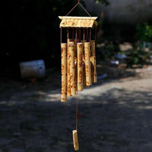 将图片加载到图库查看器，Bamboo Wind Chimes Pendant Balcony Outdoor Yard Garden Home Handmade Craft Wind Chimes With Rotating Hook Outdoor Decor Wind Chimes for Garden Patio Yard Home Antique Tubes Bell Handmade Wind Chime Wall Hanging Crafts Gift
