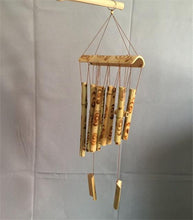将图片加载到图库查看器，Bamboo Wind Chimes Pendant Balcony Outdoor Yard Garden Home Handmade Craft Wind Chimes With Rotating Hook Outdoor Decor Wind Chimes for Garden Patio Yard Home Antique Tubes Bell Handmade Wind Chime Wall Hanging Crafts Gift
