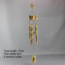 将图片加载到图库查看器，Bamboo Wind Chimes Pendant Balcony Outdoor Yard Garden Home Handmade Craft Wind Chimes With Rotating Hook Outdoor Decor Wind Chimes for Garden Patio Yard Home Antique Tubes Bell Handmade Wind Chime Wall Hanging Crafts Gift
