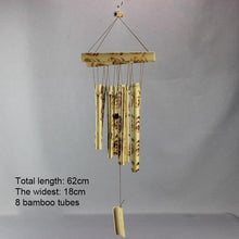 将图片加载到图库查看器，Bamboo Wind Chimes Pendant Balcony Outdoor Yard Garden Home Handmade Craft Wind Chimes With Rotating Hook Outdoor Decor Wind Chimes for Garden Patio Yard Home Antique Tubes Bell Handmade Wind Chime Wall Hanging Crafts Gift
