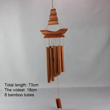 将图片加载到图库查看器，Bamboo Wind Chimes Pendant Balcony Outdoor Yard Garden Home Handmade Craft Wind Chimes With Rotating Hook Outdoor Decor Wind Chimes for Garden Patio Yard Home Antique Tubes Bell Handmade Wind Chime Wall Hanging Crafts Gift
