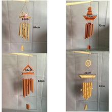 将图片加载到图库查看器，Bamboo Wind Chimes Pendant Balcony Outdoor Yard Garden Home Handmade Craft Wind Chimes With Rotating Hook Outdoor Decor Wind Chimes for Garden Patio Yard Home Antique Tubes Bell Handmade Wind Chime Wall Hanging Crafts Gift
