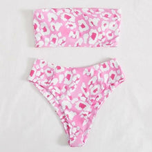 Load image into Gallery viewer, Bandage Bikini Swimwear Women Swimsuit High Waist Bikini Set Bathing Suit Push Up Women's Spaghetti Strap Bandeau Lace Up High Waist 2PCS Bikini Set
