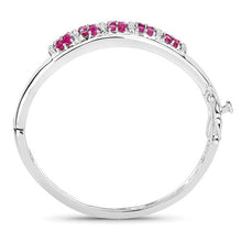 Load image into Gallery viewer, 6.65 Carat Genuine Ruby and White Topaz .925 Sterling Silver Bracelet
