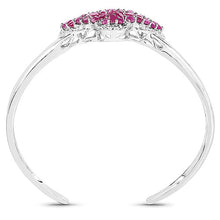 将图片加载到图库查看器，7.38 Carat Glass Filled Ruby, Ruby and White Topaz .925 Sterling Silver Bangle
