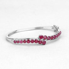 将图片加载到图库查看器，9.10 Carat Glass Filled Ruby .925 Sterling Silver Bangle
